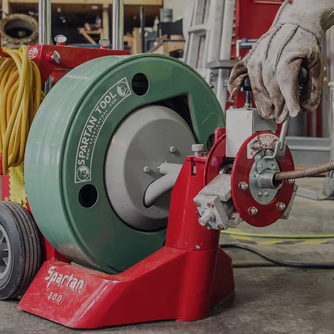 Spartan drum machine used by D3 Drain Cleaning for sewer line clearing